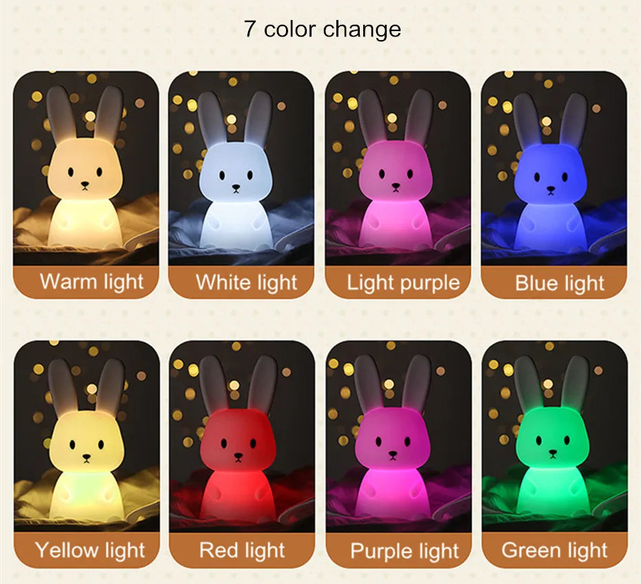 Veilleuse Lapin - 7 Couleurs - Veilleuse bébé