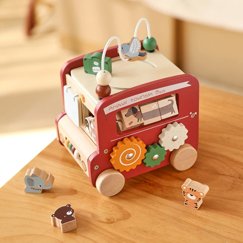 Jouet Montessori 1 an Petit Bus et Animaux