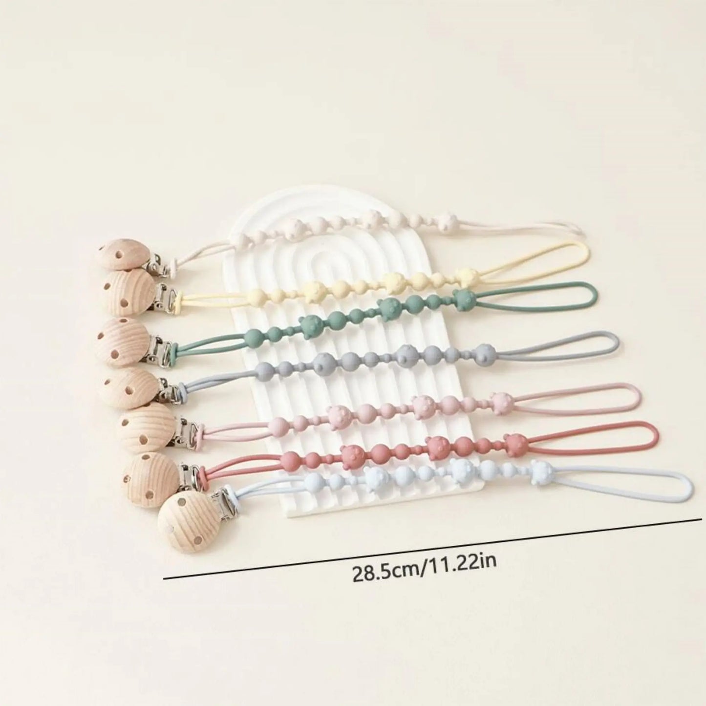 Attache tétine Silicone et Bois