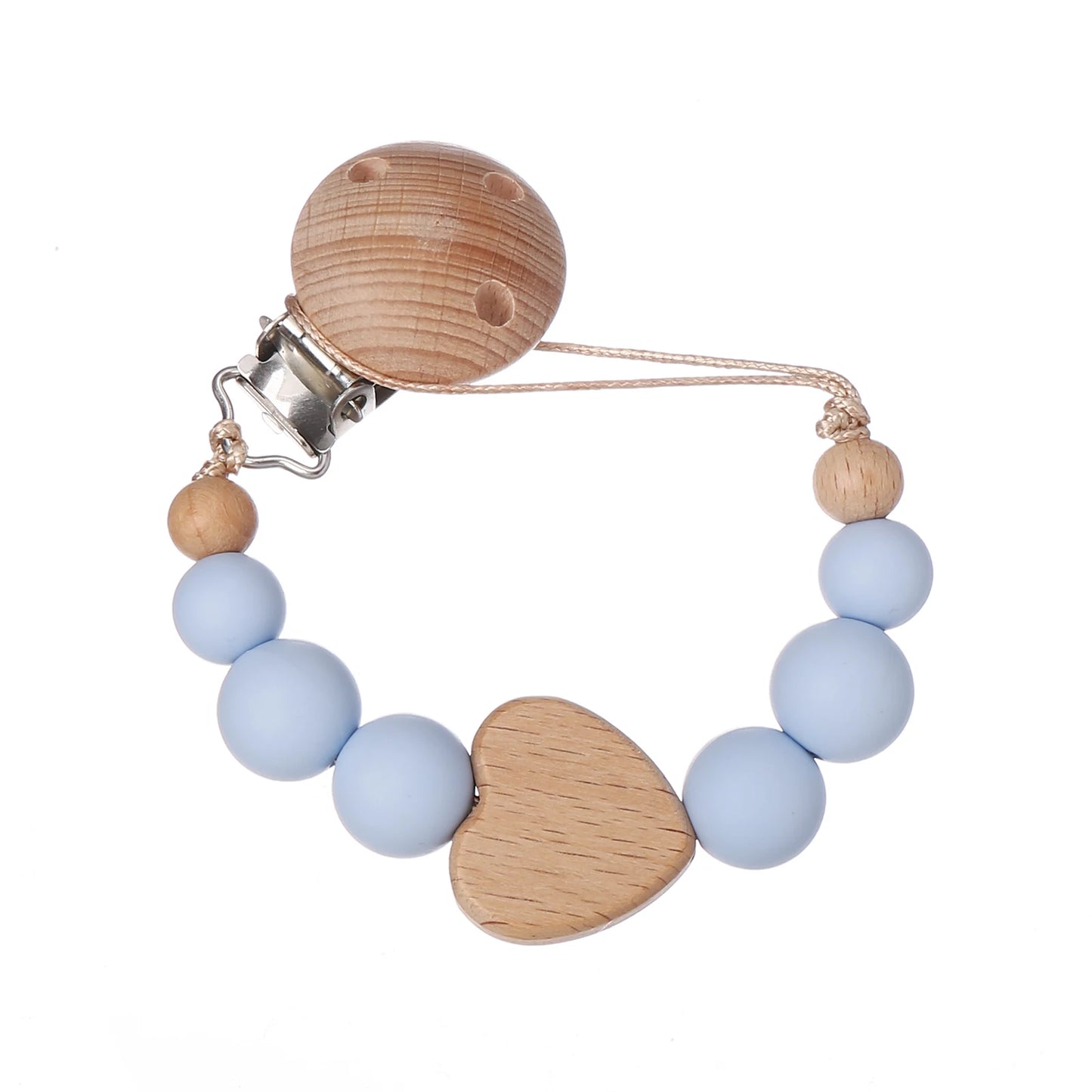 Attache Tétine Perles Petit Coeur