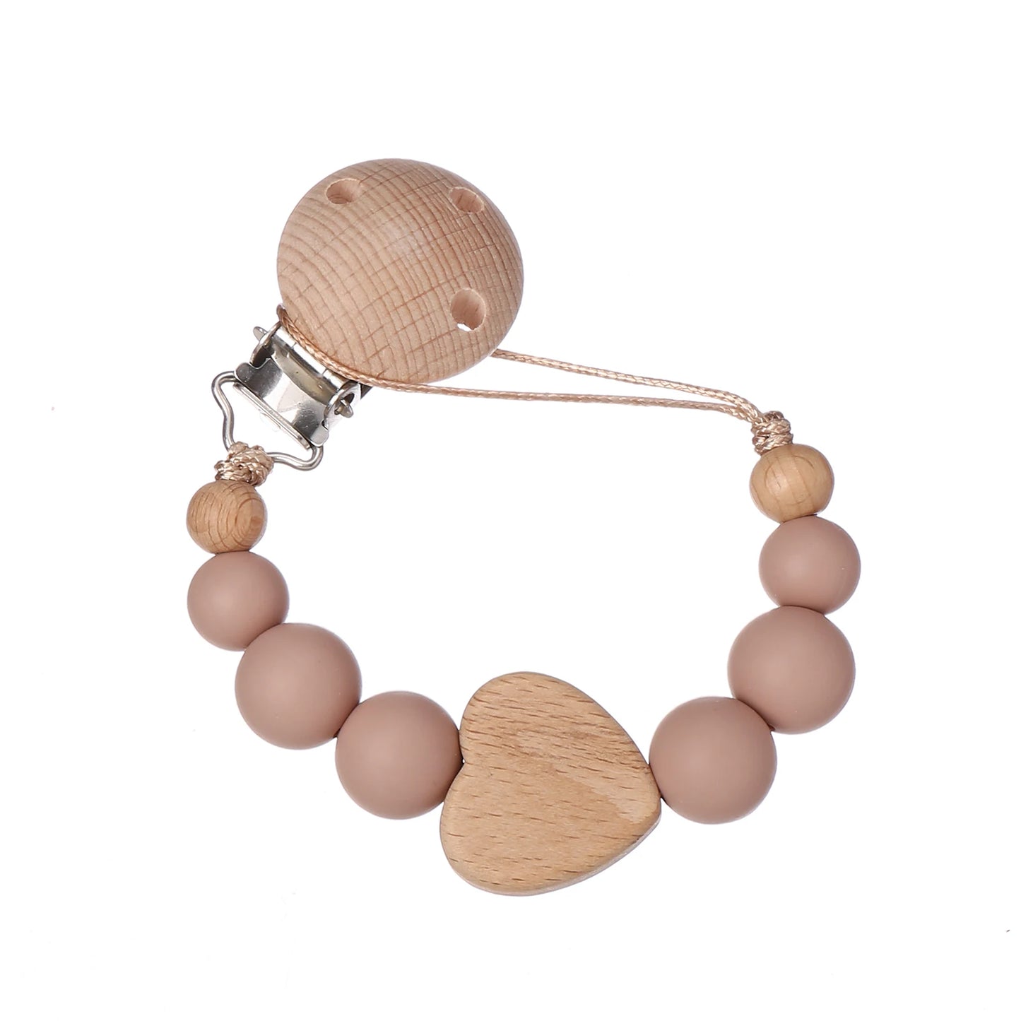 Attache Tétine Perles Petit Coeur