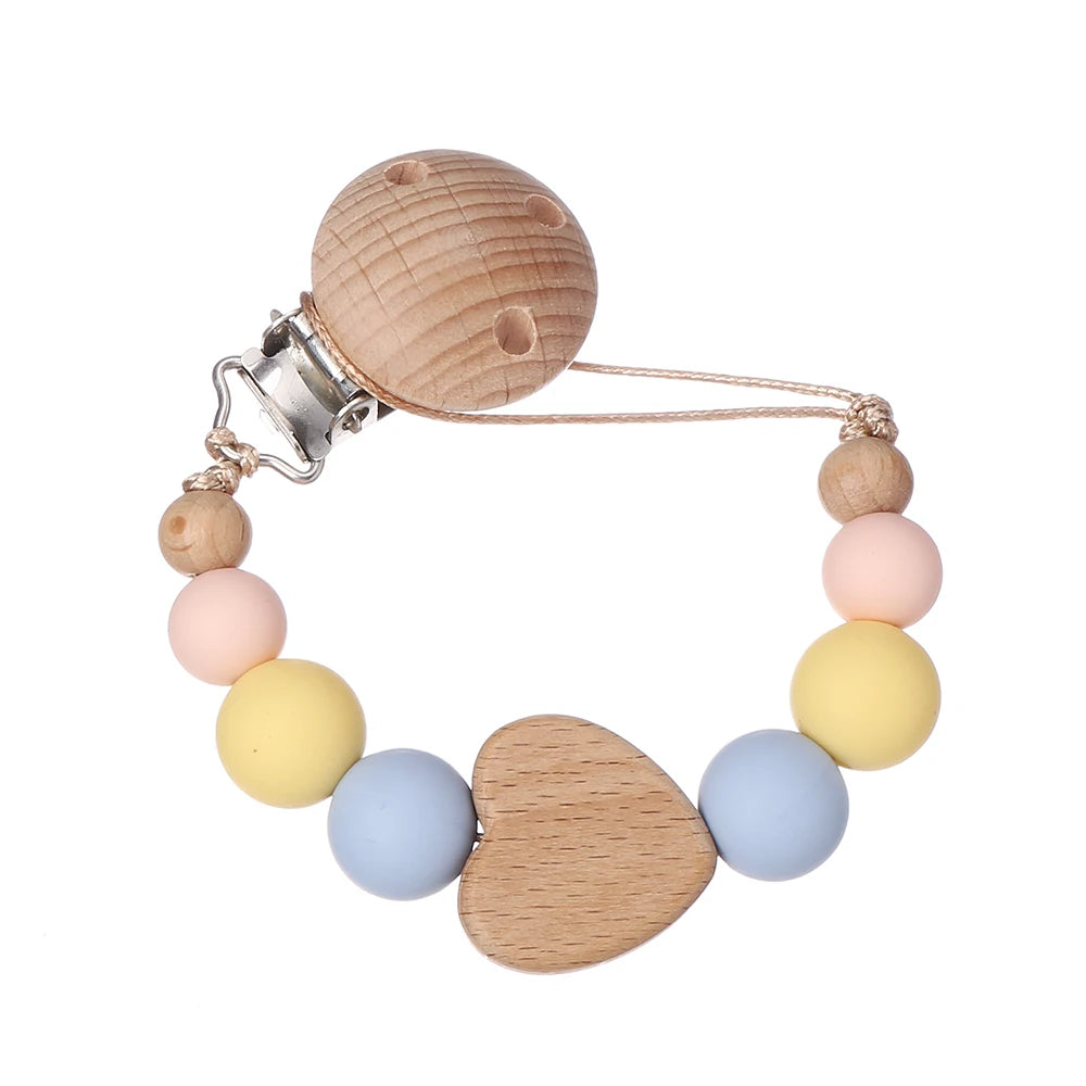Attache Tétine Perles Petit Coeur