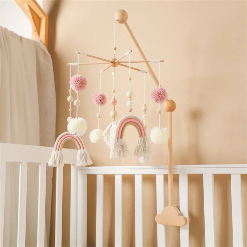 Mobile bébé Arc en Ciel Rose