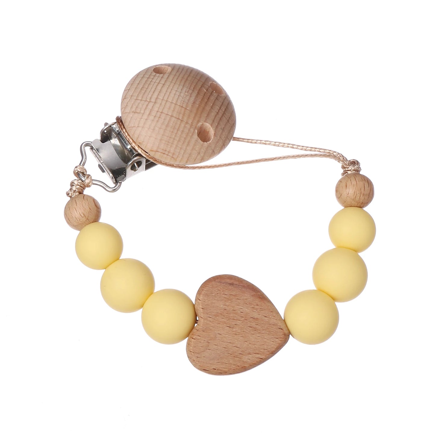 Attache Tétine Perles Petit Coeur