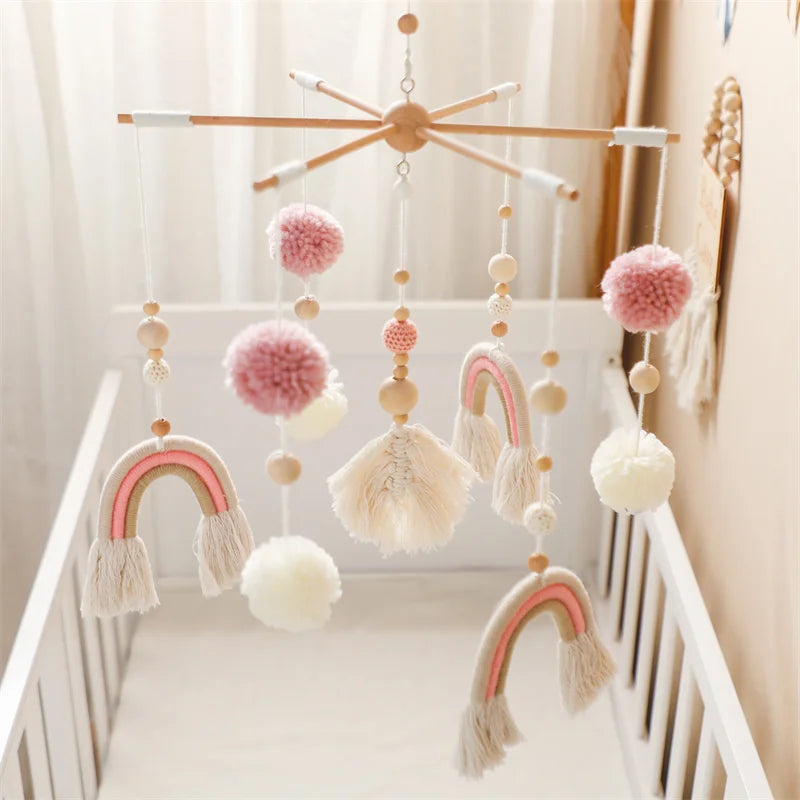 Mobile bébé Arc en Ciel Rose
