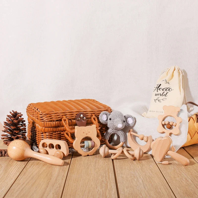 Coffret Jeu En Bois Bébé - Eléphant - Jouet En bois bébé