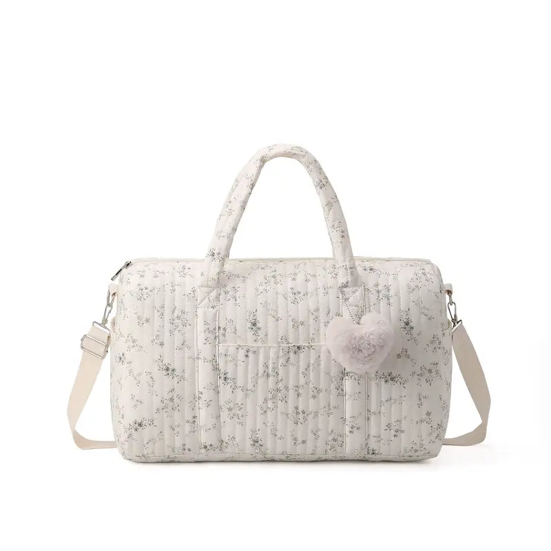 Sac à langer beige à Petites Fleurs