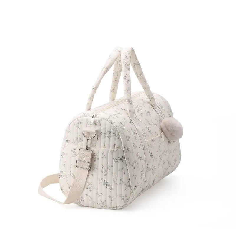 Sac à langer beige à Petites Fleurs