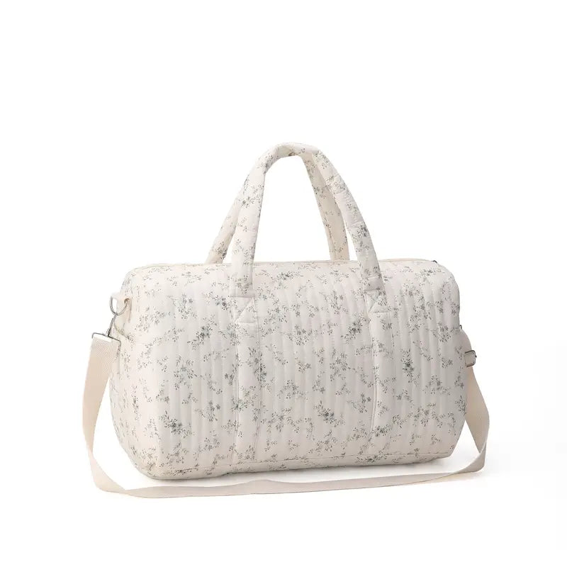 Sac à langer beige à Petites Fleurs