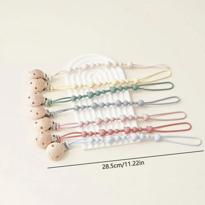 Attache tétine Silicone et Bois