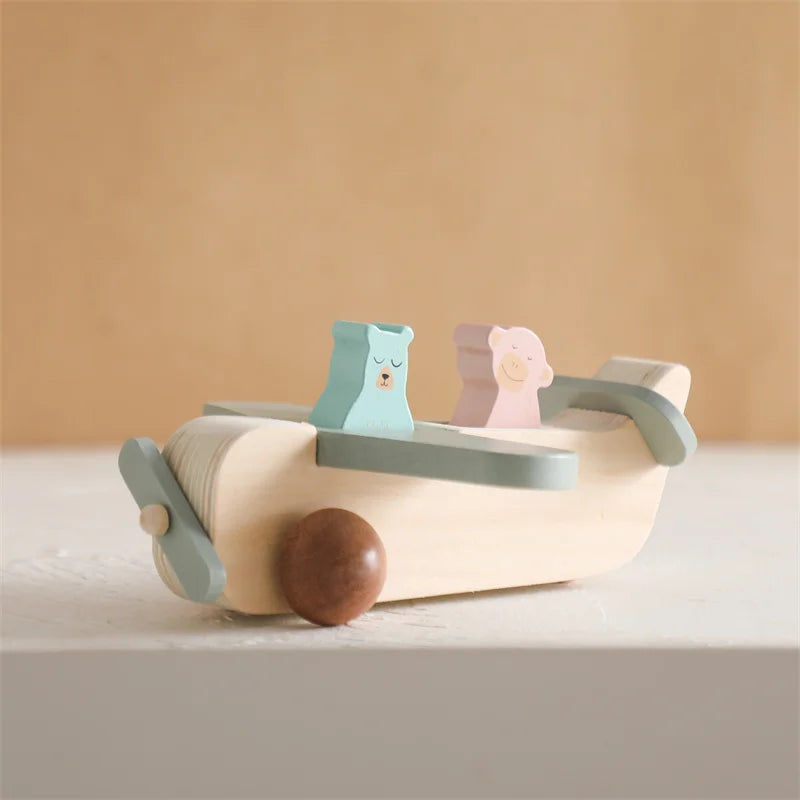 Wooden Airplane Toy Sky Blue 