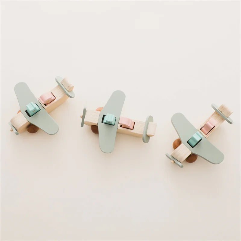 Wooden Airplane Toy Sky Blue 