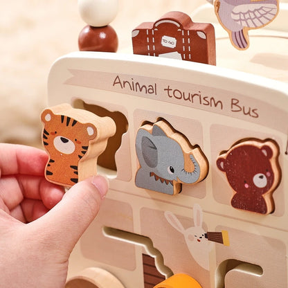 Jouet Montessori 1 an Petit Bus et Animaux