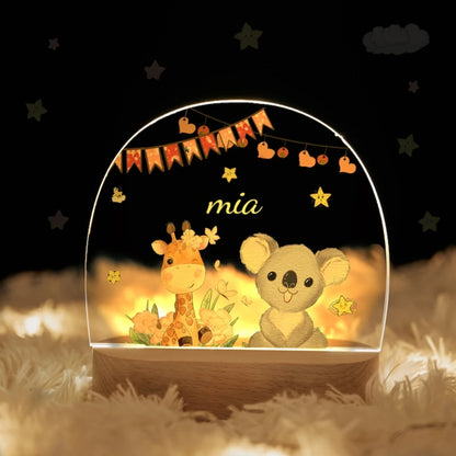 Veilleuse bébé Personnalisée Animaux de la Savane - Veilleuse bébé