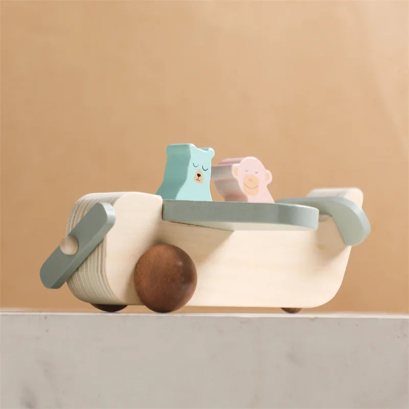 Wooden Airplane Toy Sky Blue 