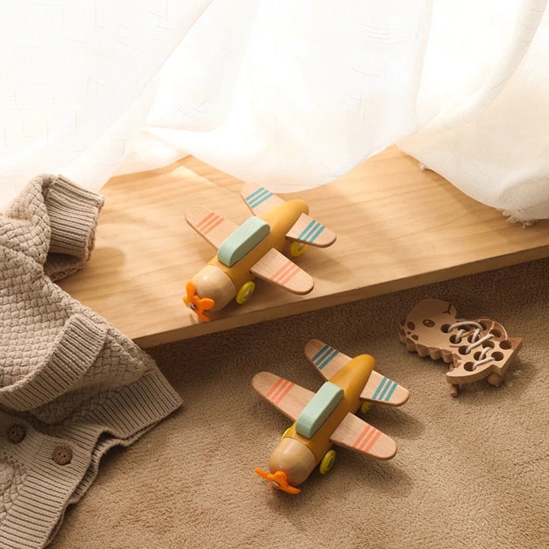 Wooden Airplane Toy Sky Blue 