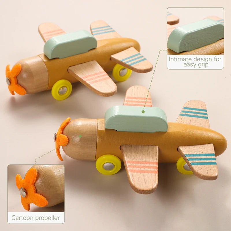 Wooden Airplane Toy Sky Blue 