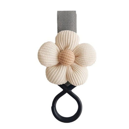 Accroche Sac Poussette Petite Fleur - Gris - Blanc - Accroche sac poussette