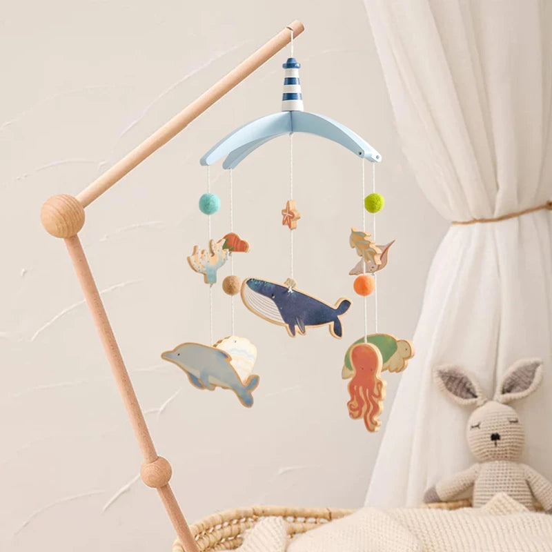 Ocean wooden baby mobile 