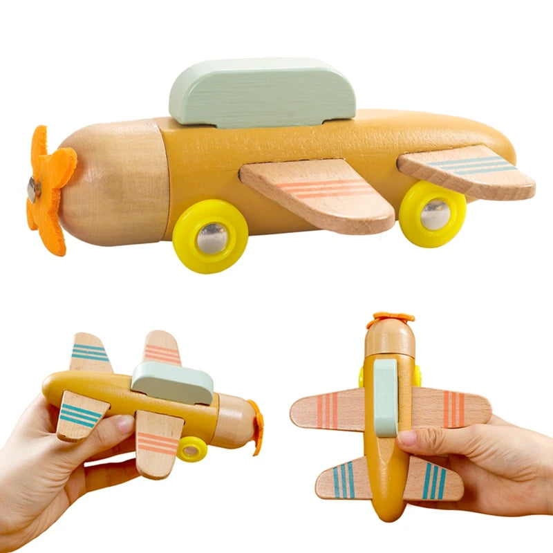 Wooden Airplane Toy Sky Blue 