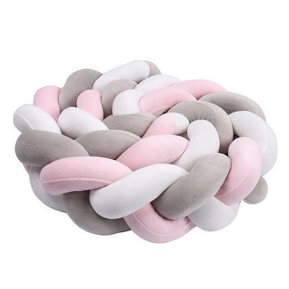 Tresse de lit Bébé - Rose - Gris -Blanc / 1 mètre - Tresse de Lit