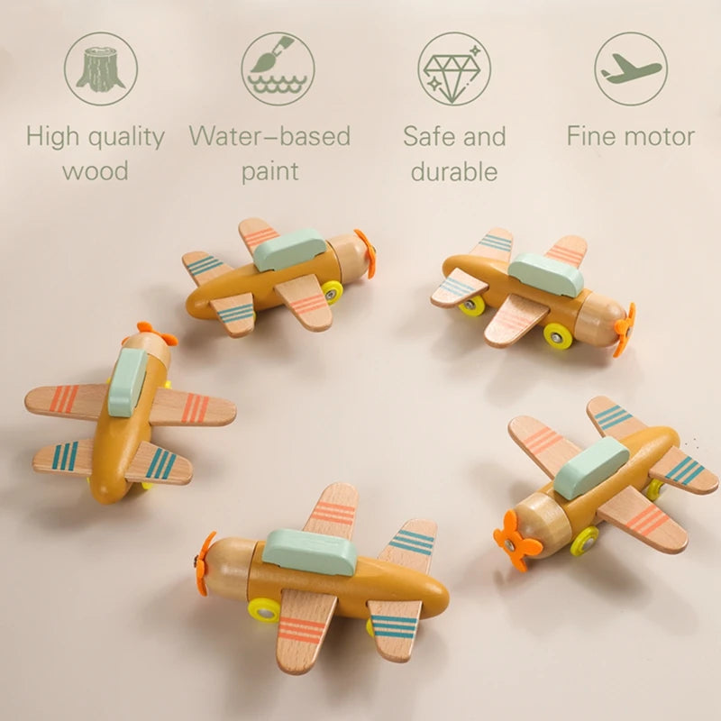 Wooden Airplane Toy Sky Blue 