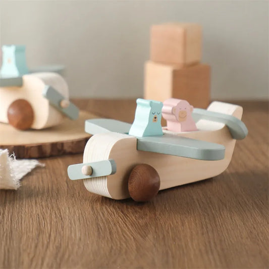 Wooden Airplane Toy Sky Blue 