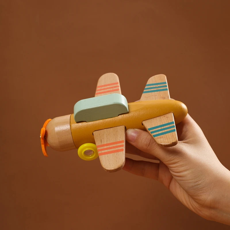 Wooden Airplane Toy Sky Blue 