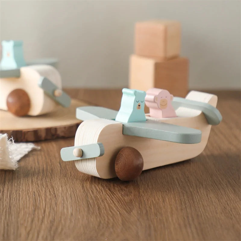 Wooden Airplane Toy Sky Blue 