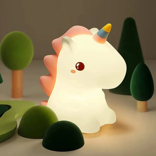 Veilleuse Enfant Petite Licorne, lampe douce à toucher, parfaite pour apaiser les nuits des petits.