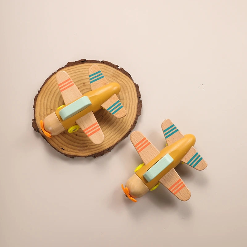 Wooden Airplane Toy Sky Blue 