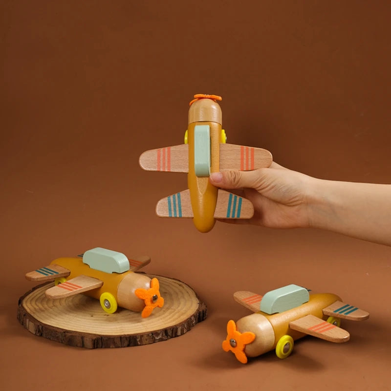 Wooden Airplane Toy Sky Blue 