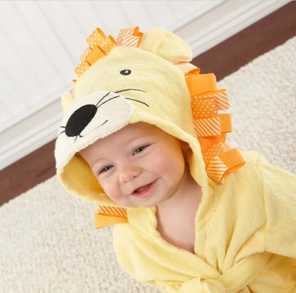 Cape de Bain Bébé Animaux - Petit Lion / 0- 1 an S - Cape de bain bébé