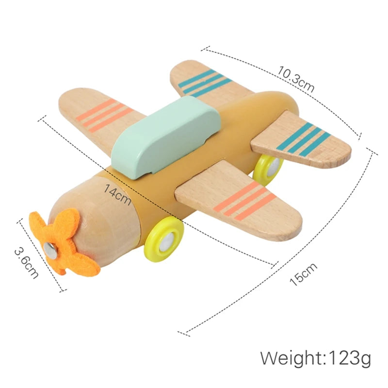 Wooden Airplane Toy Sky Blue 