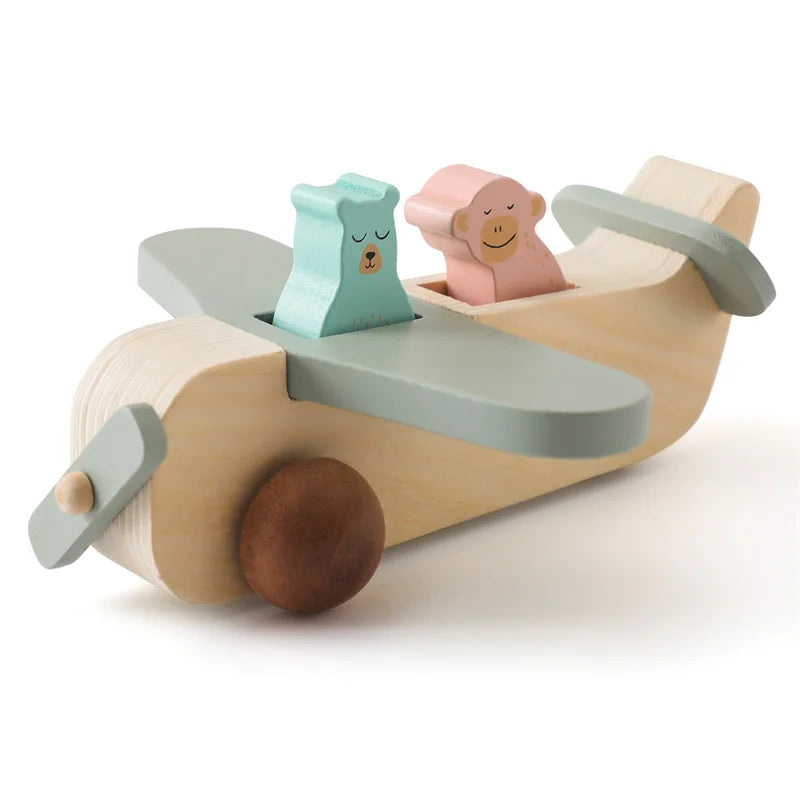 Wooden Airplane Toy Sky Blue 