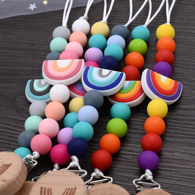 Rainbow Pacifier Clip