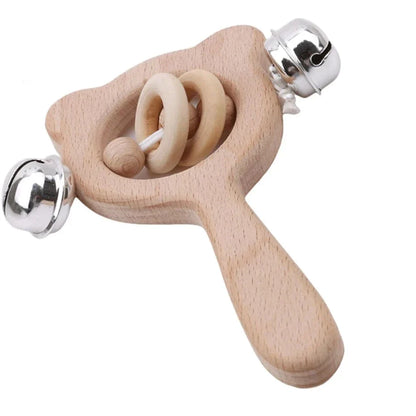 Hochet bébé bois - Avec Clochette