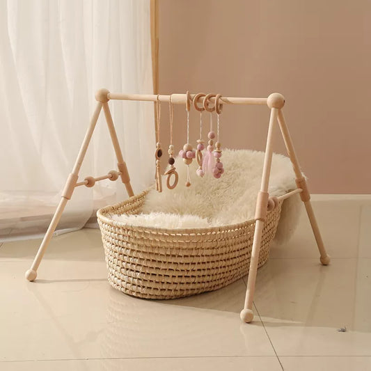 Wooden baby swing