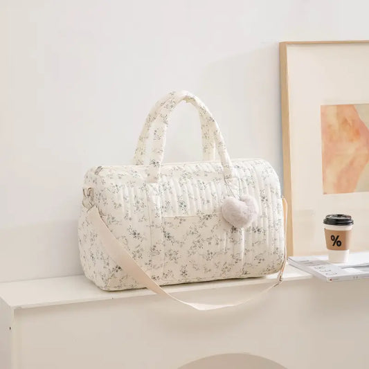 Sac à langer beige à Petites Fleurs