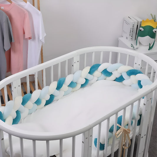 Tresse de Lit Garçon Blanche et Bleue 4m